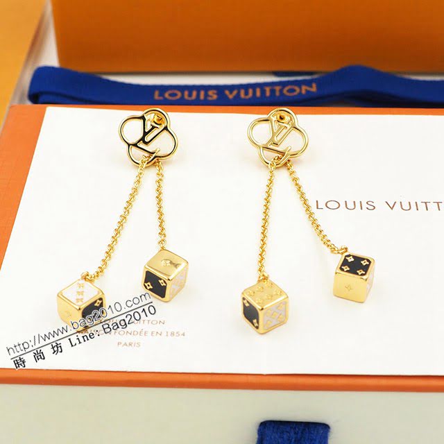 Louis Vuitton新款飾品 路易威登Game On耳釘 LV新款骰子鏈條耳環  zglv1958